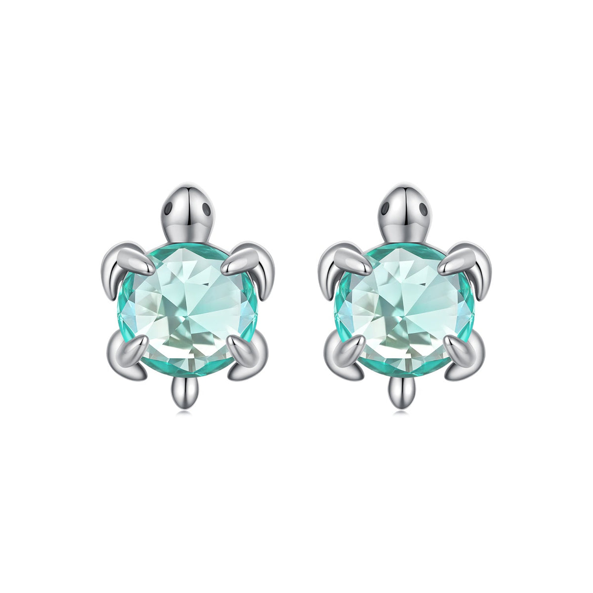 925 Sterling Silver Earrings with Transparent Glass and Oxidized Finish for Women