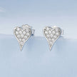 925 Sterling Silver White Gold Plated Pavé CZ Earrings