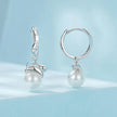 925 Sterling Silver Earrings with Quality Shell Pearl and CZ for Women