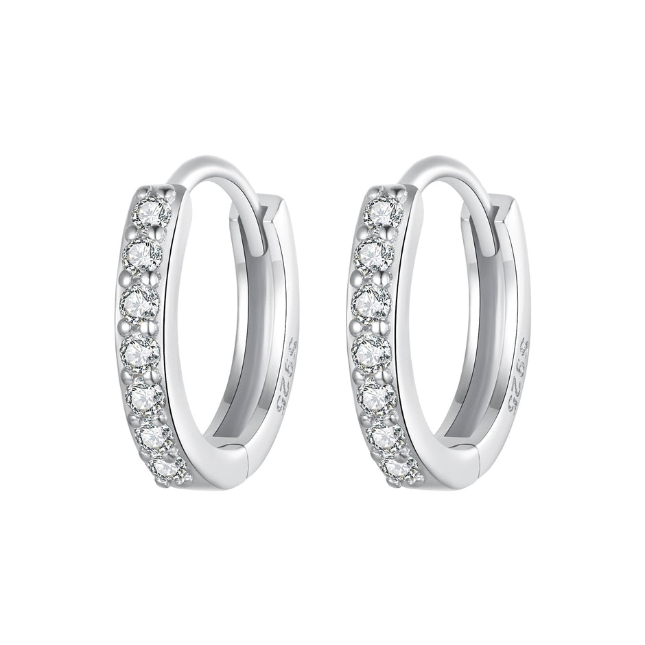925 Sterling Silver Pavé Setting Gold Plated Earrings for Women