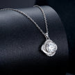 925 Sterling Silver Moissanite Pendant Necklace for Women, 39+5cm, Platinum Plated