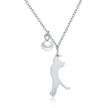 925 Sterling Silver 0.6 Carat Pearl Necklace for Women