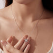 925 Sterling Silver White Gold Plated CZ Necklace 45cm for Women