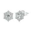 925 Sterling Silver Pavé Setting CZ Platinum Plated Earrings