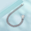 925 Sterling Silver and Platinum Plated 17.0 cm Pavé Setting CZ Bracelet for Women