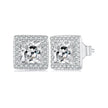 925 Sterling Silver Earrings with Pavé Setting CZ and Platinum Plating.
