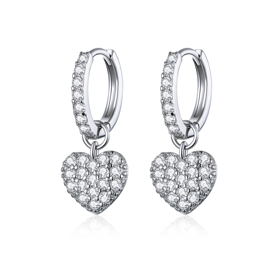 925 Sterling Silver CZ Pavé Setting Earrings for Women
