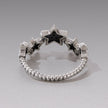 925 Sterling Silver Oxidized Rings with Pavé Setting CZ, Size 6.0 for Women