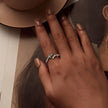 925 Sterling Silver Enamel Waves Ring for Women