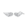 925 Sterling Silver White Gold Plated CZ Pavé Set 0.4x0.9 cm Earrings for Women