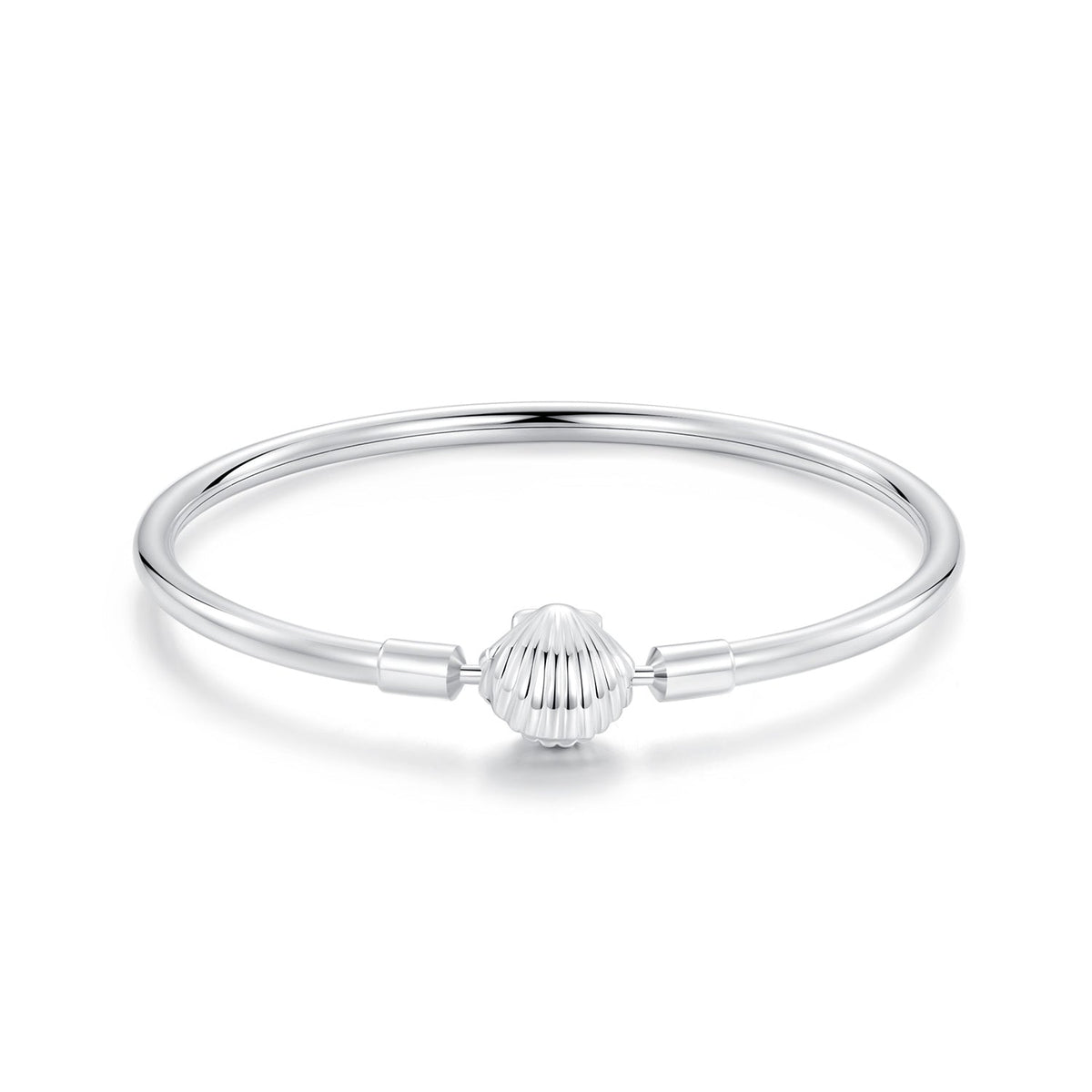 925 Sterling Silver White Gold Plated Bracelet 17.0 cm Inner Diameter 55mm for Women
