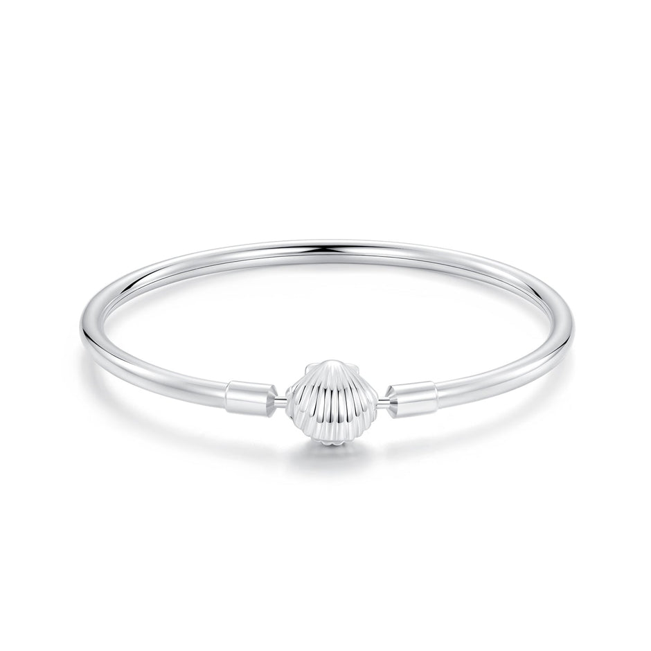 925 Sterling Silver White Gold Plated Bracelet 17.0 cm Inner Diameter 55mm for Women