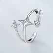 925 Sterling Silver Oxidized CZ Ring with Pavé Setting for Women