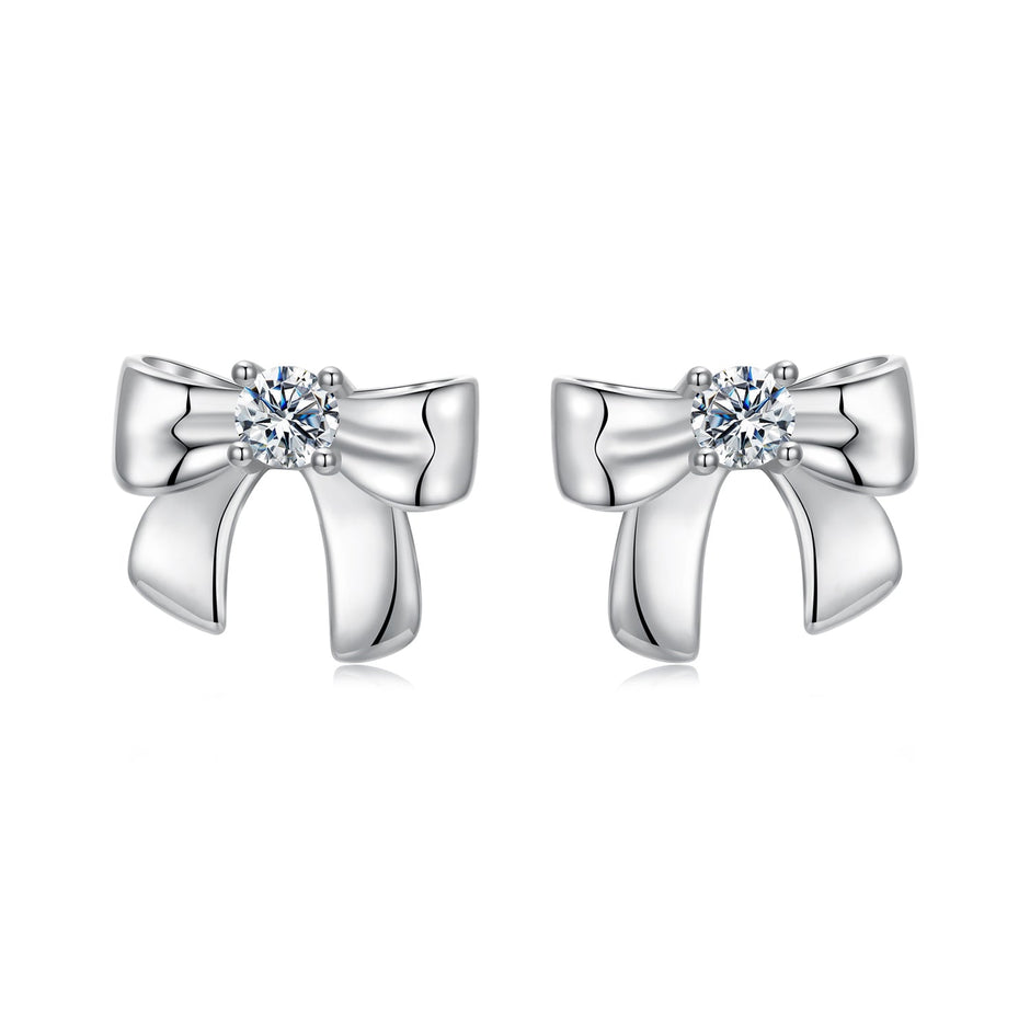 925 Sterling Silver Moissanite Earrings 0.3 cm for Women