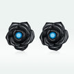 925 Sterling Silver Earrings with Turquoise and Black Gold Finish