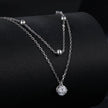 925 Sterling Silver Plated Platinum 5.0mm Moissanite Necklace for Women