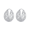 925 Sterling Silver White Gold Plated Pave Setting CZ Earrings 13*6mm for Women