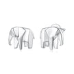 925 Silver Needle White Gold Plated Brass 1.0 x 1.1 cm Earrings for Women