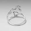 925 Sterling Silver + Plated White Gold Horse Ring