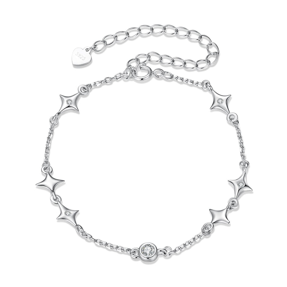 925 Sterling Silver 15+6cm Pavé Setting CZ Bracelet for Women