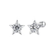 925 Sterling Silver Earrings with Pavé Setting CZ in White Gold