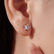 925 Sterling Silver White Gold Plated Moonstone & CZ Earrings