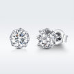 925 Sterling Silver Plated Platinum 0.6cm CZ Earrings