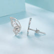 925 Sterling Silver White Gold Plated Pavé Set CZ Earrings - Small Size