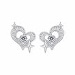 925 Sterling Silver Earrings with Pavé Setting CZ in White Gold
