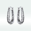 925 Sterling Silver Earrings 2.3*0.4cm Oxidized Silver for Women