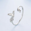 925 Sterling Silver Oxidized Silver Bird Ring for Women - 0.14cm Width, 0.7cm Bird Size