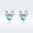 925 Sterling Silver Transparent Glass Earrings