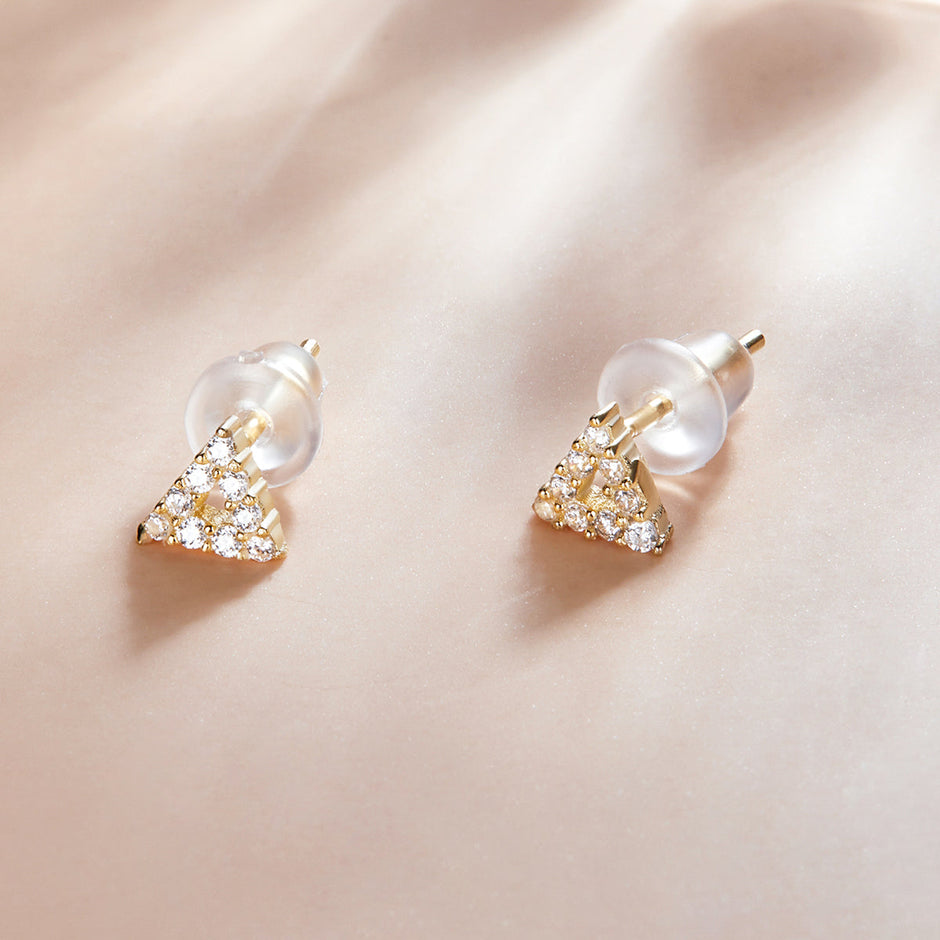 925 Sterling Silver & Plated Gold CZ Earrings for Women