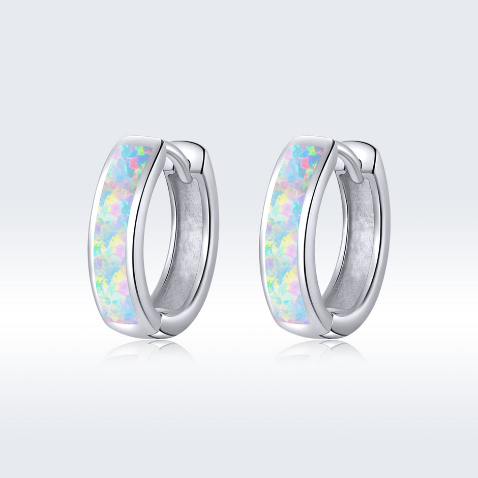 925 Sterling Silver Opal Earrings for Women