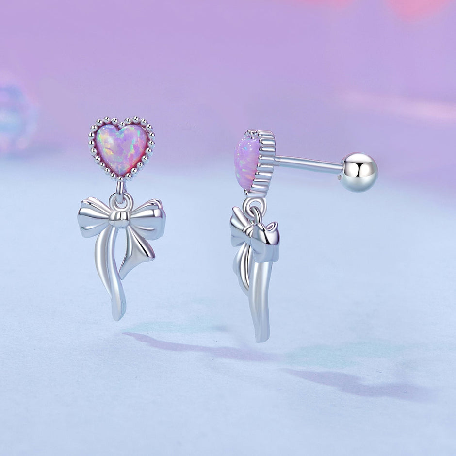 925 Sterling Silver Translucent Opal Earrings for Women