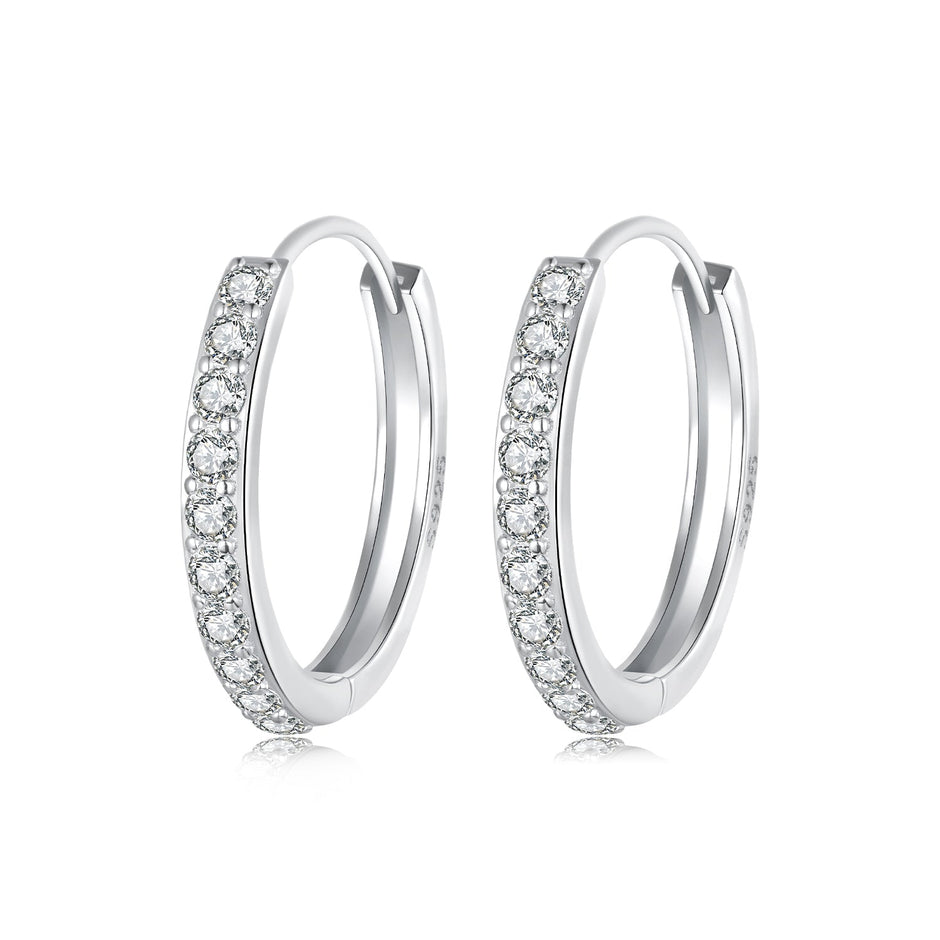 925 Sterling Silver Pavé Setting Gold Plated Earrings for Women