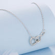 925 Sterling Silver Necklace with Pavé Setting CZ, 40+5cm, Plated White Gold, Women