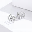 S925 Sterling Silver Platinum Plated Pavé Setting CZ Earrings