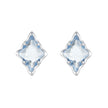 925 Sterling Silver Earrings with Transparent Glass and White Gold Plating