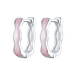 925 Sterling Silver Earrings with Enamel in White Gold Finish - 13*3mm for Women