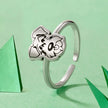 925 Sterling Silver Oxidized Silver Dog Ring for Women