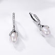925 Sterling Silver Oxidized Silver Freshwater Pearl Earrings