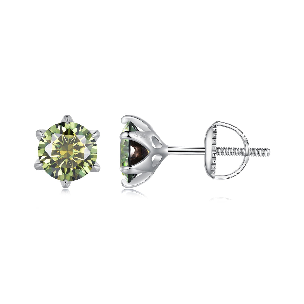 925 Sterling Silver Moissanite 1.00 Carat Earrings Size 7.0mm for Women