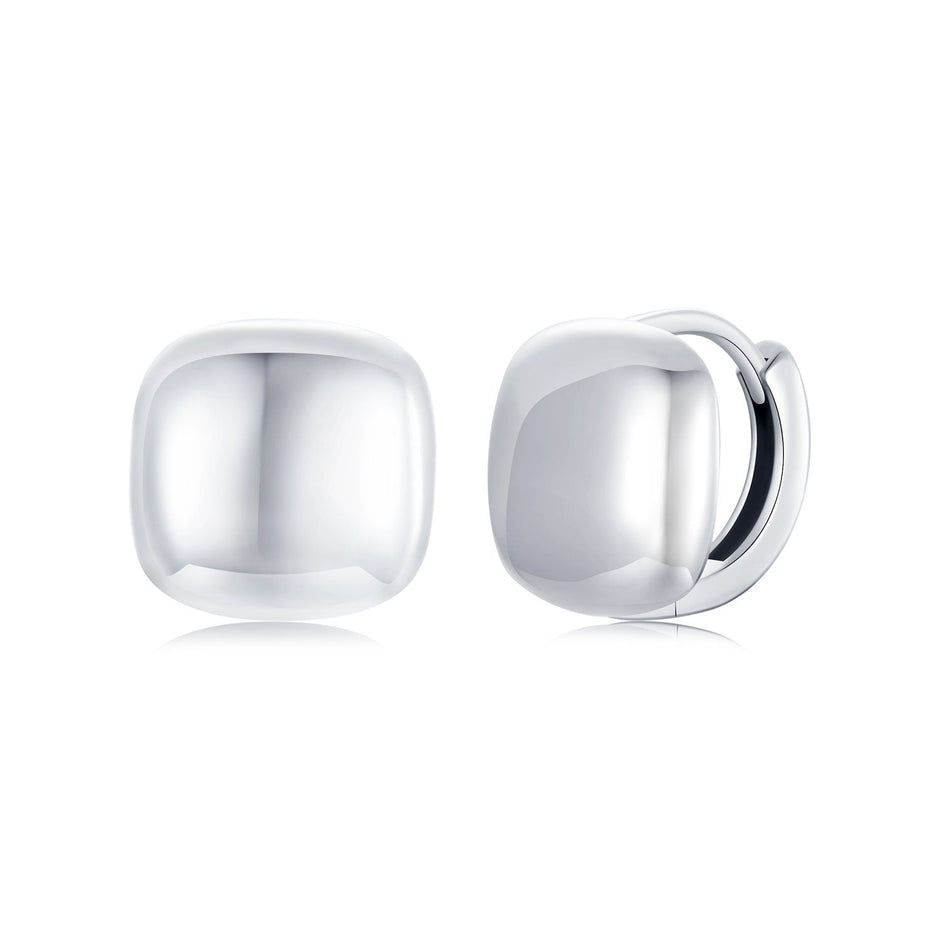 925 Sterling Silver Plated White Gold 10mm Earrings for Women