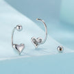 925 Sterling Silver Earrings with White Gold Plating, 1.3x0.58cm for Women
