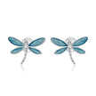 925 Sterling Silver & Platinum Plated Pavé Setting CZ Earrings