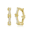 925 Silver Gold Plated Pavé CZ 1.6 x 0.3 cm Hoop Earrings for Women