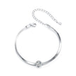 925 Sterling Silver 5.0mm Moissanite Bracelet with White Gold Plating for Women