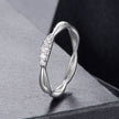 925 Sterling Silver Moissanite Ring with 0.15-0.2cm Gems for Women - Size 6