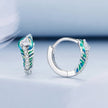 925 Sterling Silver Enamel Oxidized Earrings with Pavé Setting for Women